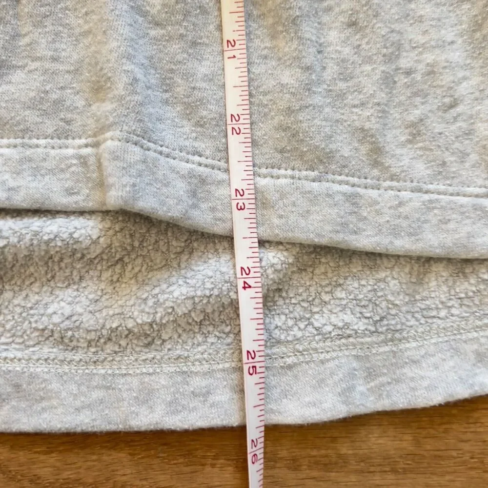 J.Crew Tunic Sweatshirt Size S Heather Gray Wide Button-Collar Cloudspun Fleece